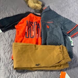 NWT U.S Polo Assoc. 3 piece little Boys pant set.